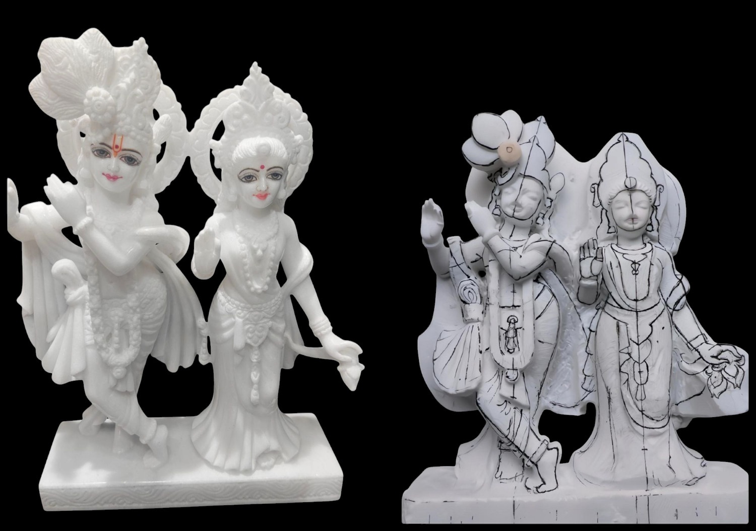 Radha Krishna Marble Statue photo 1